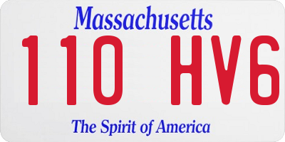 MA license plate 110HV6