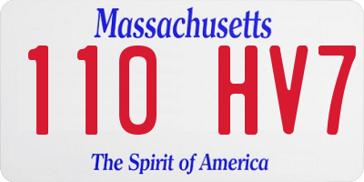MA license plate 110HV7