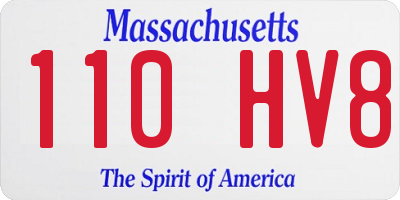 MA license plate 110HV8