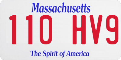 MA license plate 110HV9