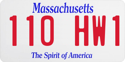 MA license plate 110HW1