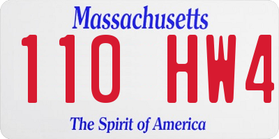 MA license plate 110HW4