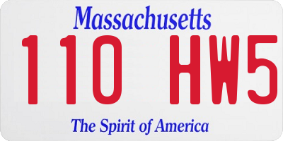 MA license plate 110HW5