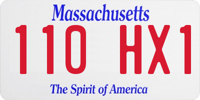 MA license plate 110HX1