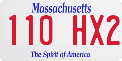 MA license plate 110HX2