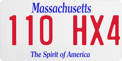 MA license plate 110HX4