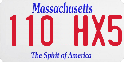 MA license plate 110HX5
