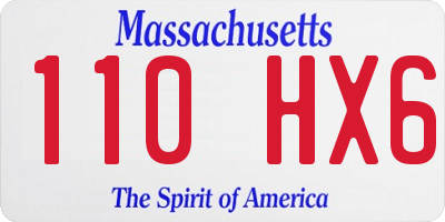 MA license plate 110HX6