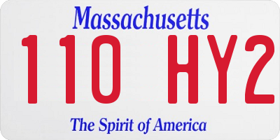 MA license plate 110HY2