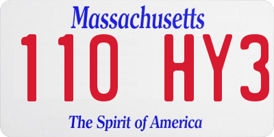 MA license plate 110HY3