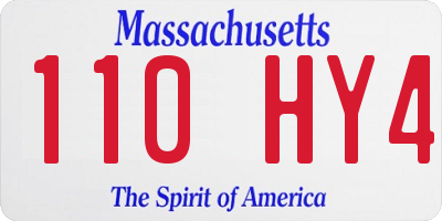 MA license plate 110HY4