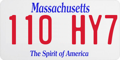 MA license plate 110HY7