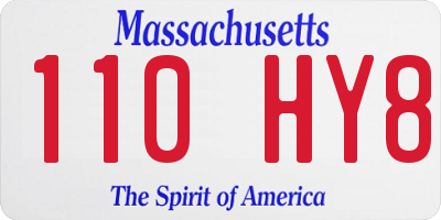 MA license plate 110HY8