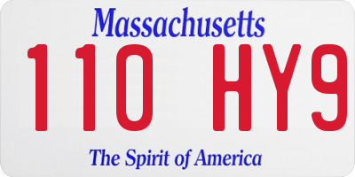 MA license plate 110HY9