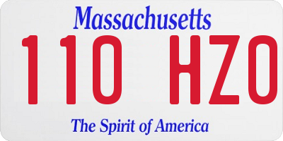 MA license plate 110HZ0