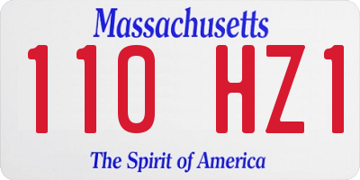 MA license plate 110HZ1