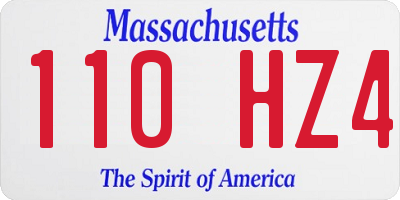 MA license plate 110HZ4