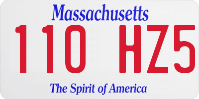 MA license plate 110HZ5