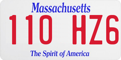 MA license plate 110HZ6