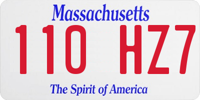 MA license plate 110HZ7