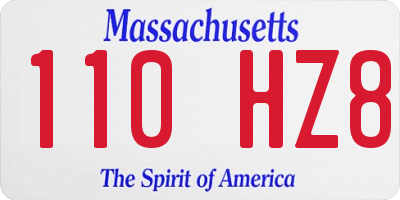 MA license plate 110HZ8