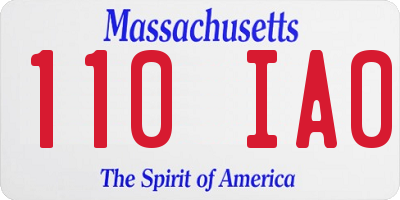 MA license plate 110IA0