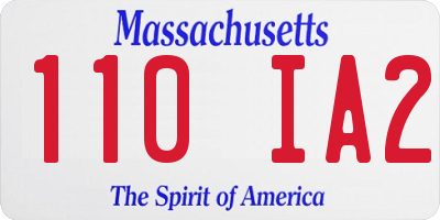 MA license plate 110IA2