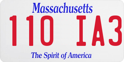 MA license plate 110IA3