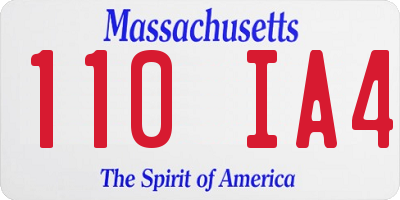 MA license plate 110IA4