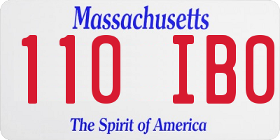 MA license plate 110IB0