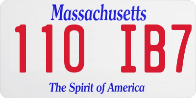 MA license plate 110IB7
