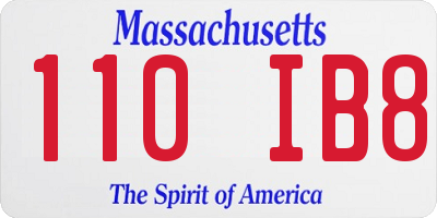 MA license plate 110IB8