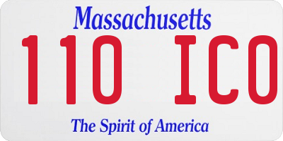 MA license plate 110IC0