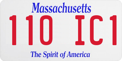 MA license plate 110IC1
