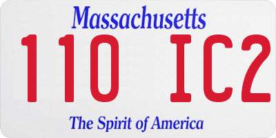 MA license plate 110IC2