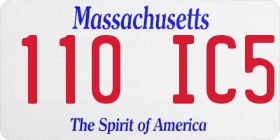 MA license plate 110IC5
