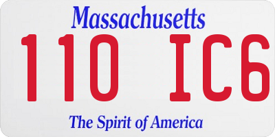 MA license plate 110IC6
