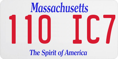 MA license plate 110IC7