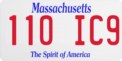 MA license plate 110IC9