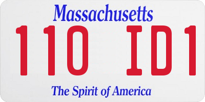 MA license plate 110ID1