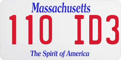 MA license plate 110ID3