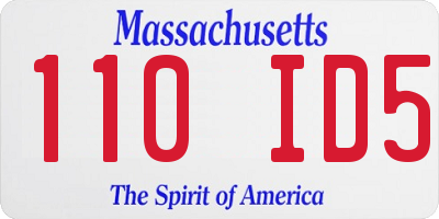 MA license plate 110ID5