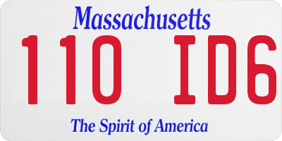 MA license plate 110ID6