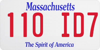 MA license plate 110ID7