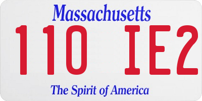 MA license plate 110IE2
