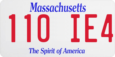 MA license plate 110IE4