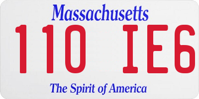 MA license plate 110IE6