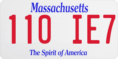 MA license plate 110IE7