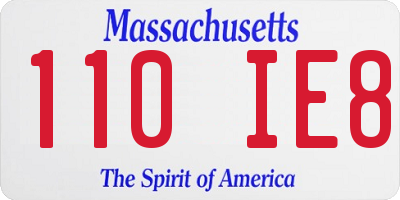 MA license plate 110IE8