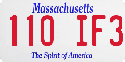 MA license plate 110IF3